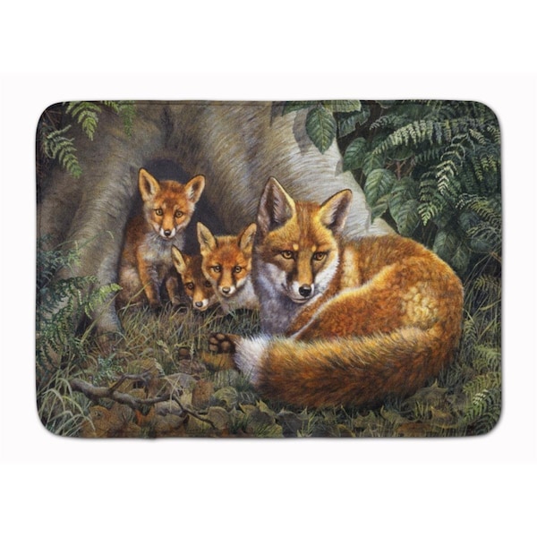 Carolines Treasures A Family of Foxes at Home Machine Washable Memory Foam Mat BDBA0283RUG - main